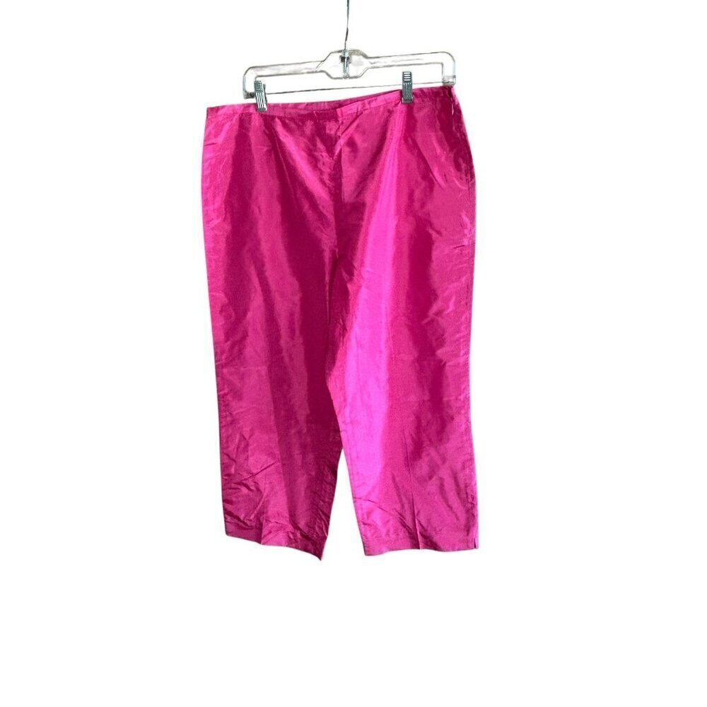 KORS Michael Kors Vintage Pink 100% Silk Cropped Pants NWT $275 Size 14